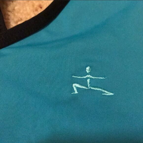 NWOT Yogafit Tank Teal Black Trim Large - Picture 6 of 6